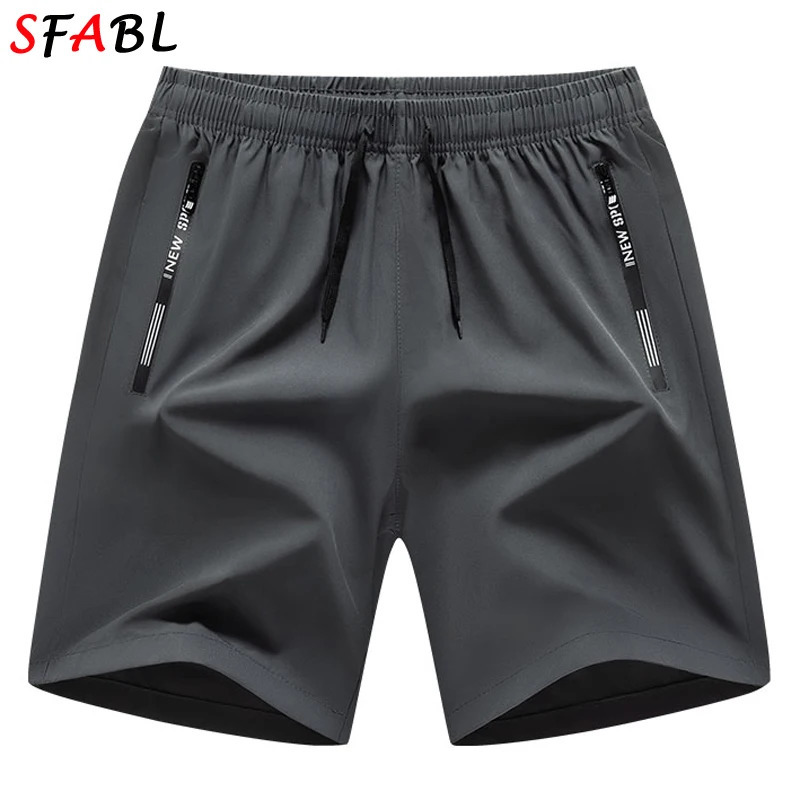 Summer Breathable Sports Shorts Casual Mens Quickdrying Elastic Running Fitness Black Men Beach Short Pants Male 250322
