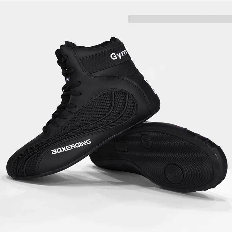 New Arrival New breathable boxing shoes for men lightweight boxing boots for women anti slip flying sports shoes large-sized 45 wrestling shoes Z25032