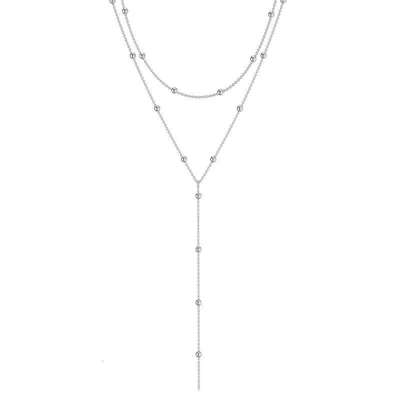 Gold Plated Lariat Necklace Womens Fashion Double Laryed Long Chain Pendant Gift 250325
