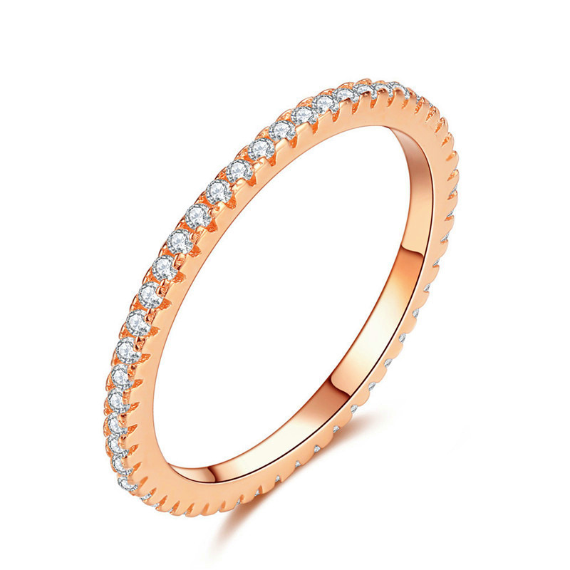 Simple Fashion Jewelry Sweet Cute Wedding Rings Real 925 Sterling Silver Pave White Lab Moissanite Diamond Zircon Party Women Engagement Band Ring Gif