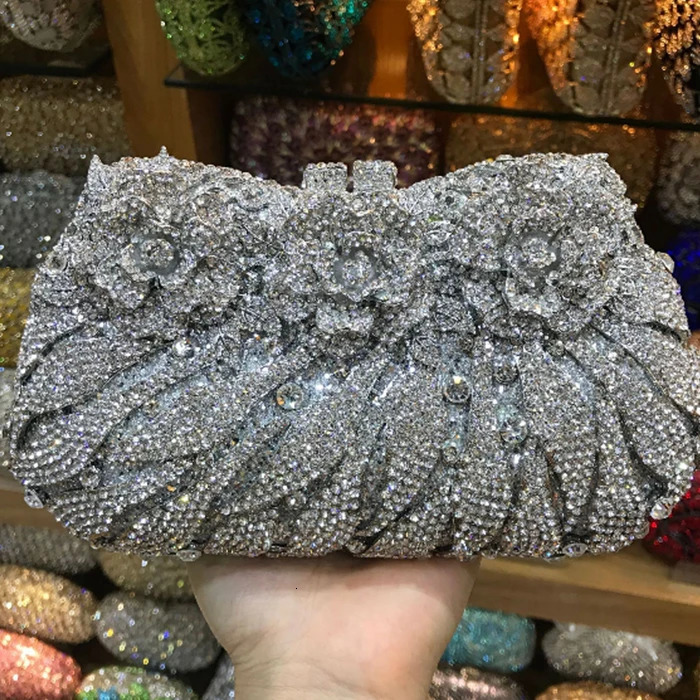 XIYUAN Womens Diamond Handbag Rhinestone Evening Bag Bridal Stone Clutch Wallet Party Wedding 250326