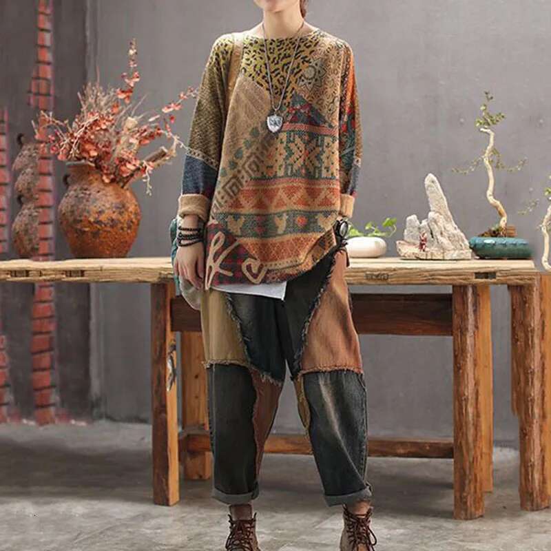 Spring Women's High Waist Retro Harem Pants Jeans 2023 New Casual Fashion Haruku Cotton Trousers Patchwork Wide Leg Radish