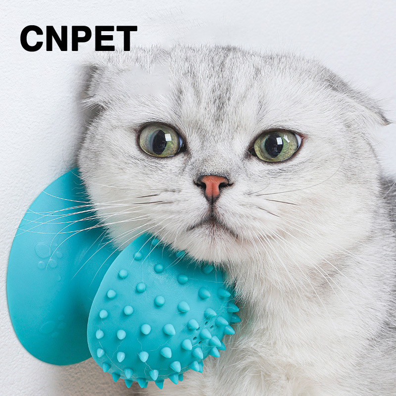 Pet cat suction cup hair scrubber, massager, cat scratching, scratching, and scratching tool, cat comb, suction cup massage brush