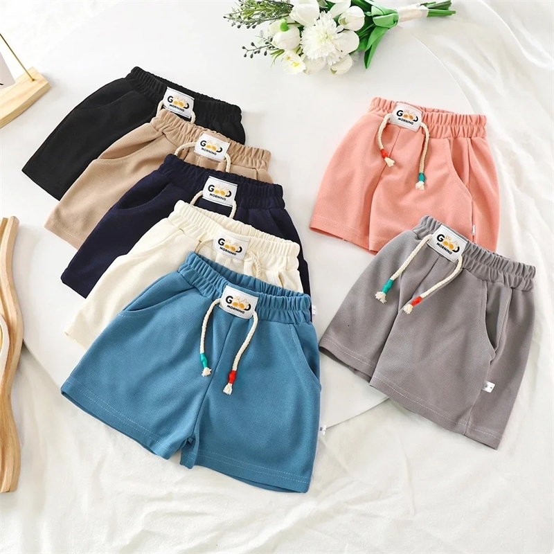 Summer Boys Shorts Candy Color Beach for Kids Casual Elastic Waist Children Short Pants Sport Outwear 250312