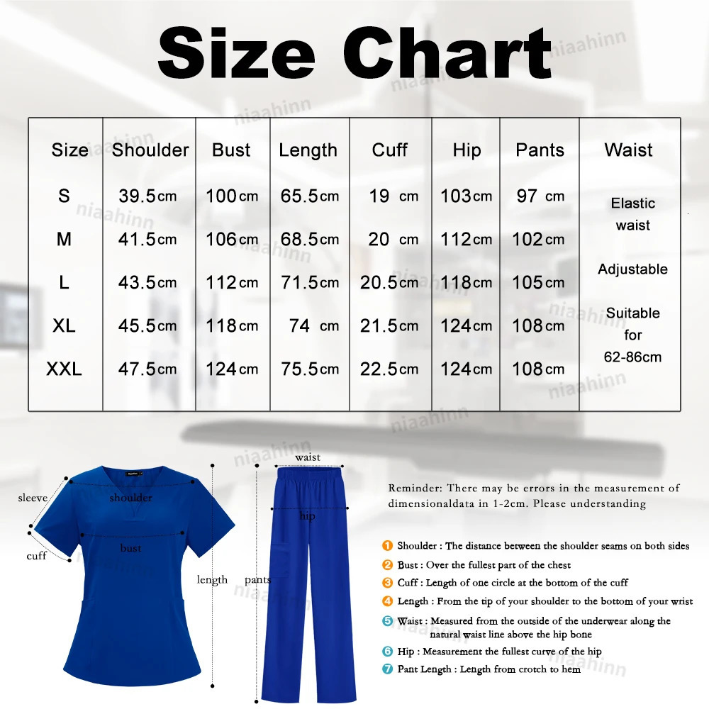 Dental scrub Tshirt fashionable and simple nurse uniform Vneck short sleeved top jogging pants clinic jacket nursing accessories for women 250326