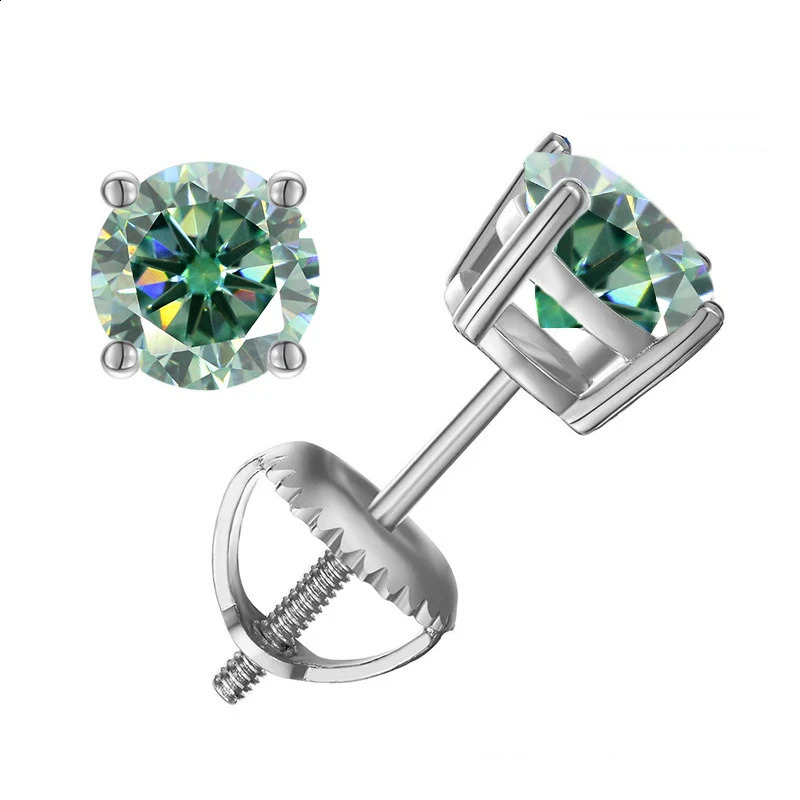 JoyceJelly 0.5-2CT Screws Back Ear-studs Classic Four Prong Earrings S925 Sterling Silver Jewelry For Women 250318