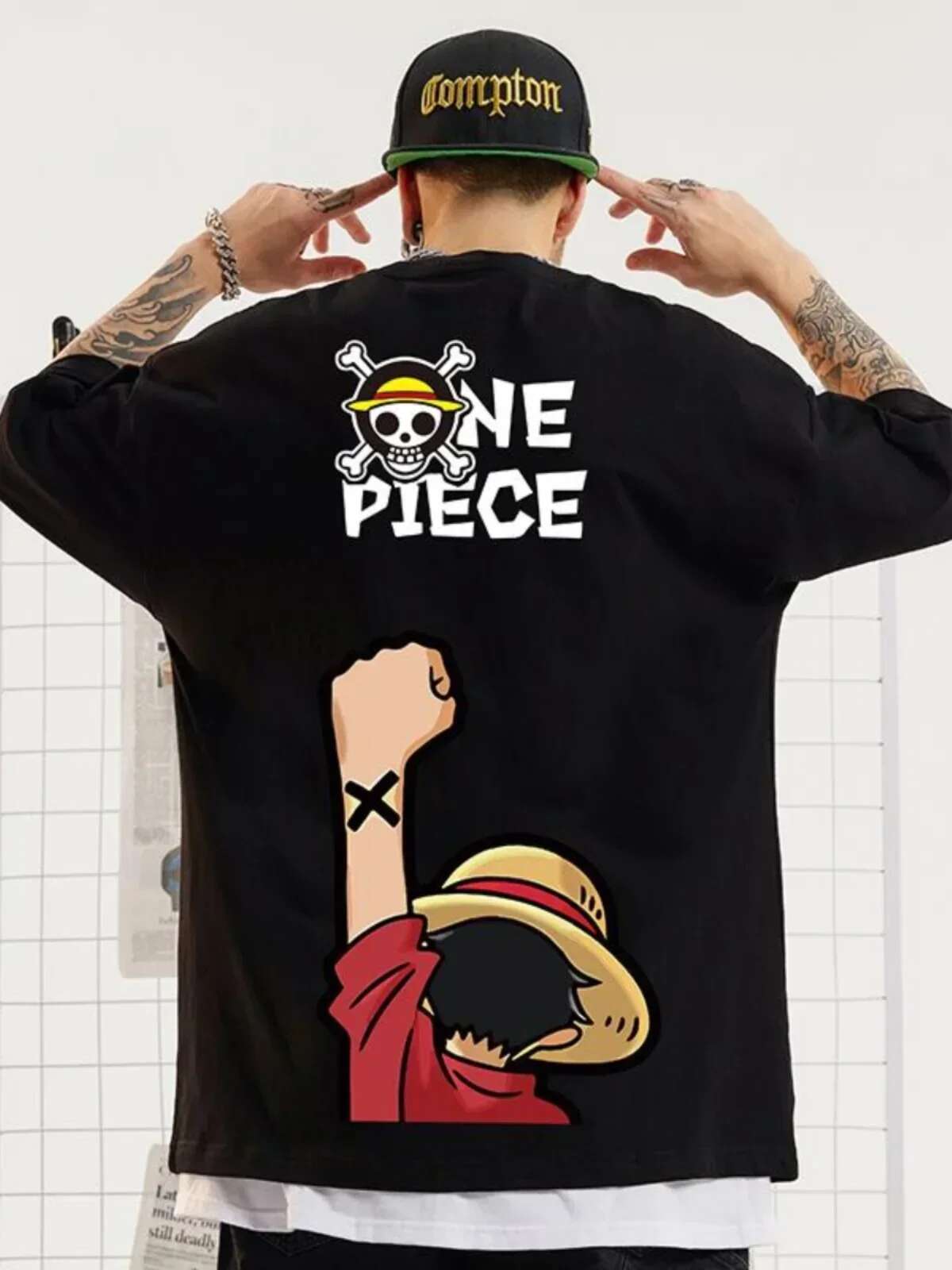 One Piece Luffy Summer 100% Cotton Y2K Outdoor Leisure Parent-child Tops Street Children's Fashion T-shirt