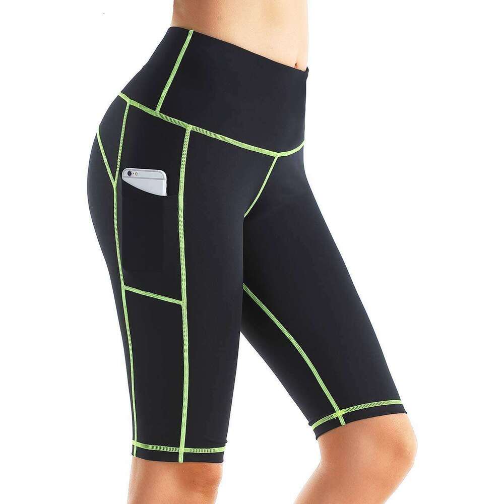 Women Yoga Pants New Spring And Summer Sports Seven Point Contrasting Shorts High Waisted Elastic Fitness Women S Pants YJ