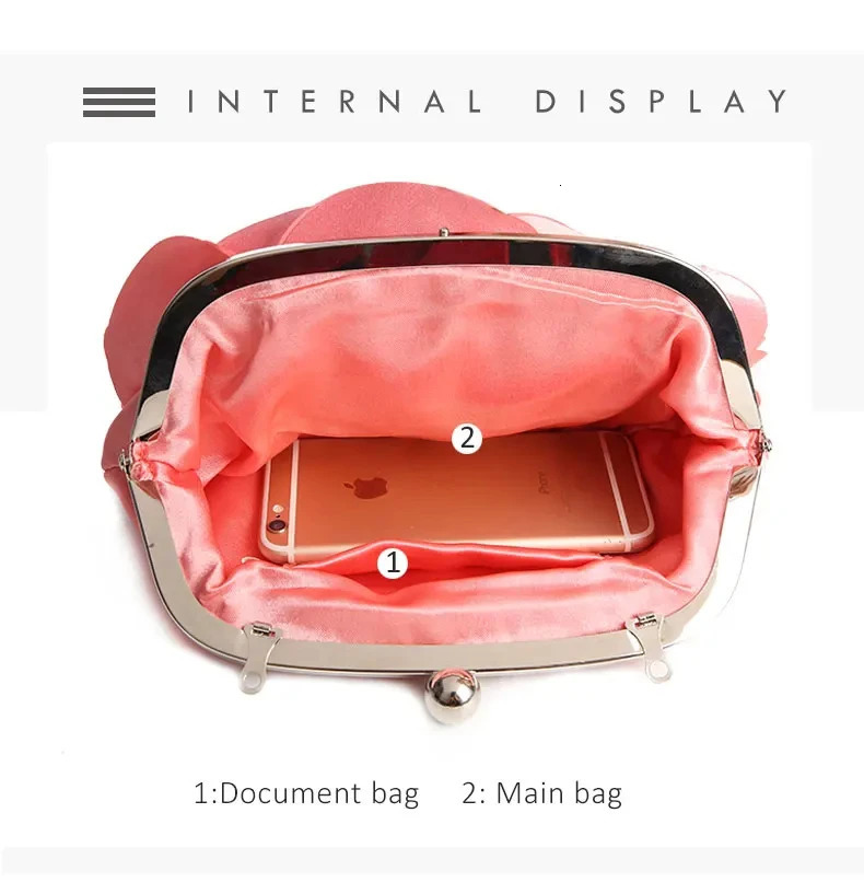Womens evening bag portable floral bridal small wallet complete set of party handbags wedding womens chain clutch 250326