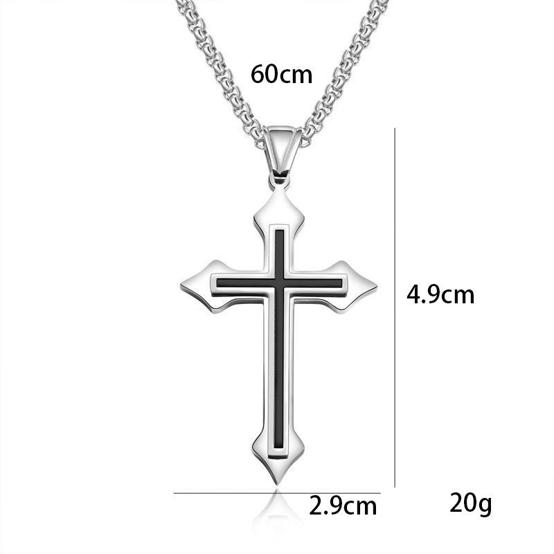 Hip hop style titanium steel cross necklace with Japanese and Korean minimalist design