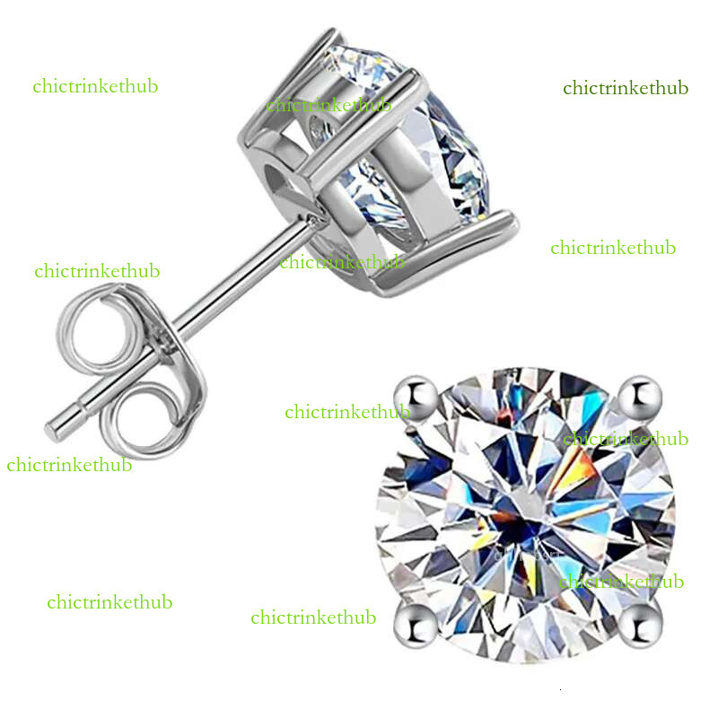 stud designer for women men solid sterg sier pass dia tester with certificate VVS1 D color moissanite earrings jewelry woman gift