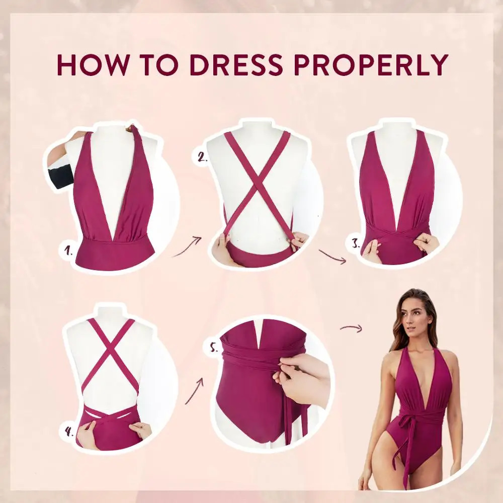 SEASELPIE sexy solid red deep Vneck onepiece swimsuit womens backless lace Monokini summer beach 250327