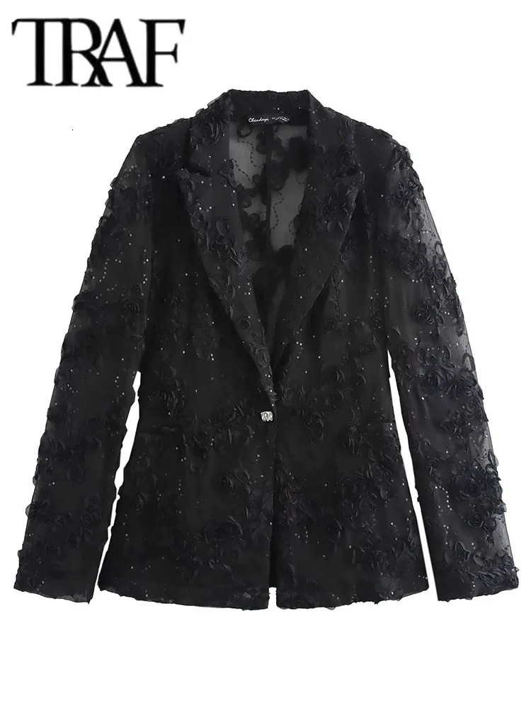 Glitter pants set for women 2piece transparent jacket womens elegant 250326