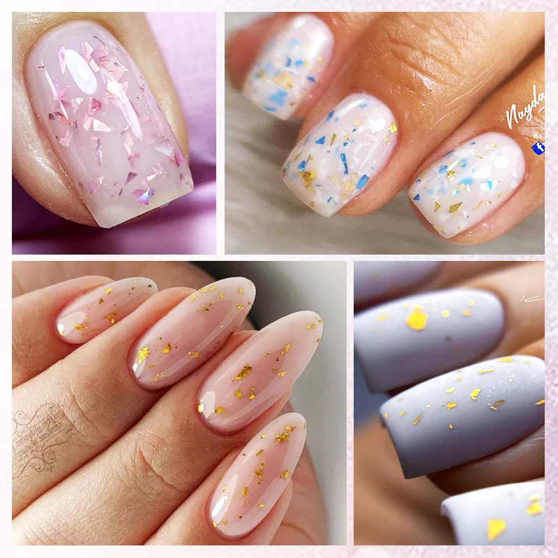 UR SUGAR Blue Color Rubber Base Gel Nail Polish Gold Glitter Top Coat Soak Off UV LED Art Varnish Manicure 250325