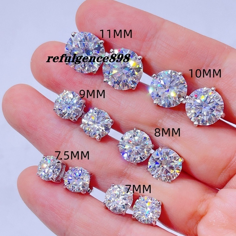 Classic Design 925 Sterling Silver Screw Back GRA Certificated Diamond Moissanite Stud Earrings