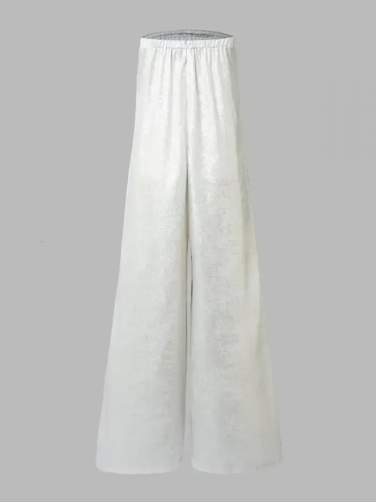 Womens jumpsuit summer strapless onepiece set floor length wide leg pants pleated party outfit 250326