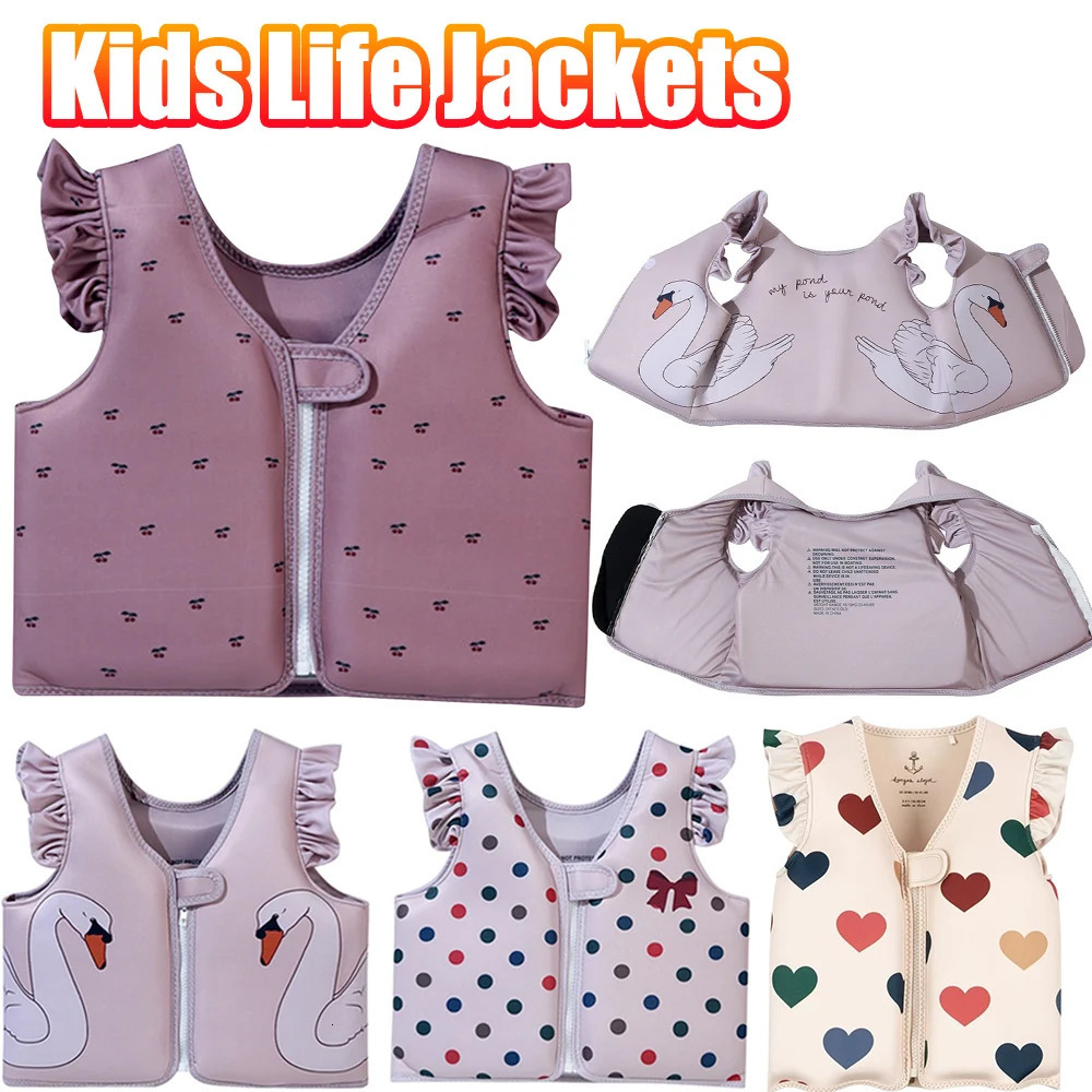 Childrens Life Jacket Inflatable Swimsuit Auxiliary Cartoon Vest Swimming Pool Accessories 250321