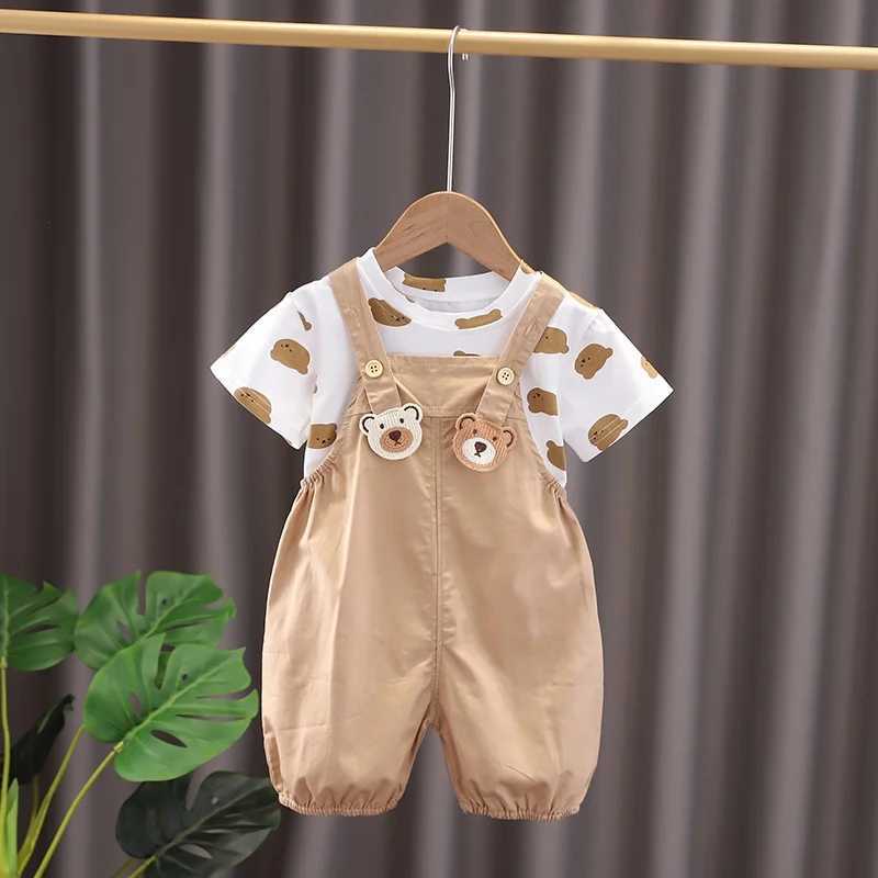 Childrens brother and sisters clothing Childrens baby boy/girl cartoon T-shirt bib shorts 2 pieces/set Summer fashion casual childrens clothing 0-5 ye
