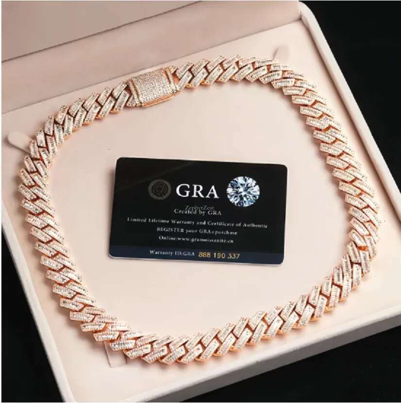 Cuban necklace DESIGNERS Pendant Vvs Moissanite Iced Out Sterg Sier Pass Dia Test Hip Hop Chains for Men Jewelery