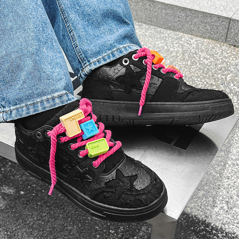 designer shoes 2025 new Spring and autumn star trendy height-increasing fashion sneakers for men and women, national trend niche design sports and lei