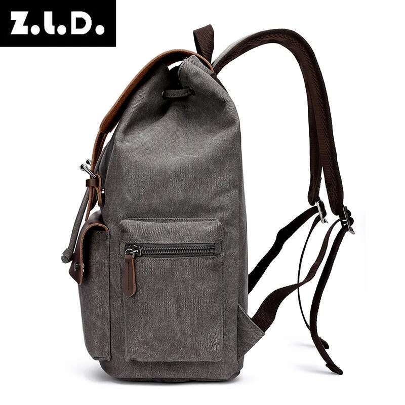 Tilorraine 2023 New Canvas Leisure Double Shoulder Computer Men's Backpack Unisex Schoolbag Large Capacity Travel Bag