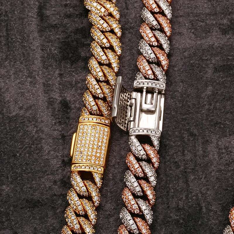S925 Sterling Silver Moissanite Claw High Quality Cuban Link Chain Necklace for Men Hip Hop Bling Ice Out Rapper Jewelry