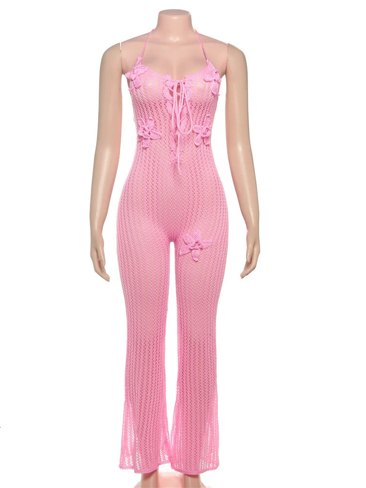 Strange cat knitted backless jumpsuit for women lace camisole decal sleeveless summer vacation trend classic top 250326
