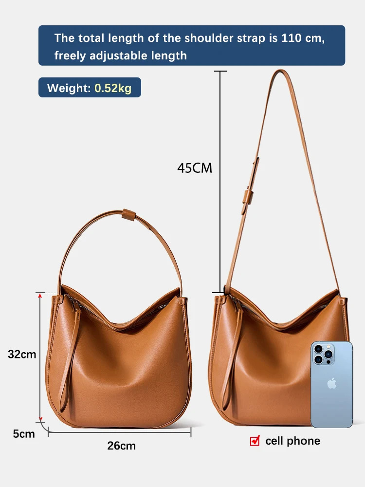 Zency Womens Brown Messenger Bag Soft Leather Fashion Girls Handbag y ner Shoulder Large Capacity Tramp 250326