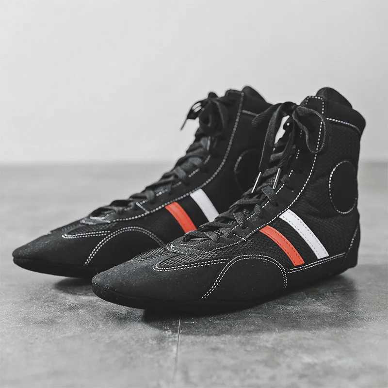 New Arrival Indoor soft soled wrestling shoes professional boxing and fighting leather sports shoes training and competition sports shoes Plus size 30