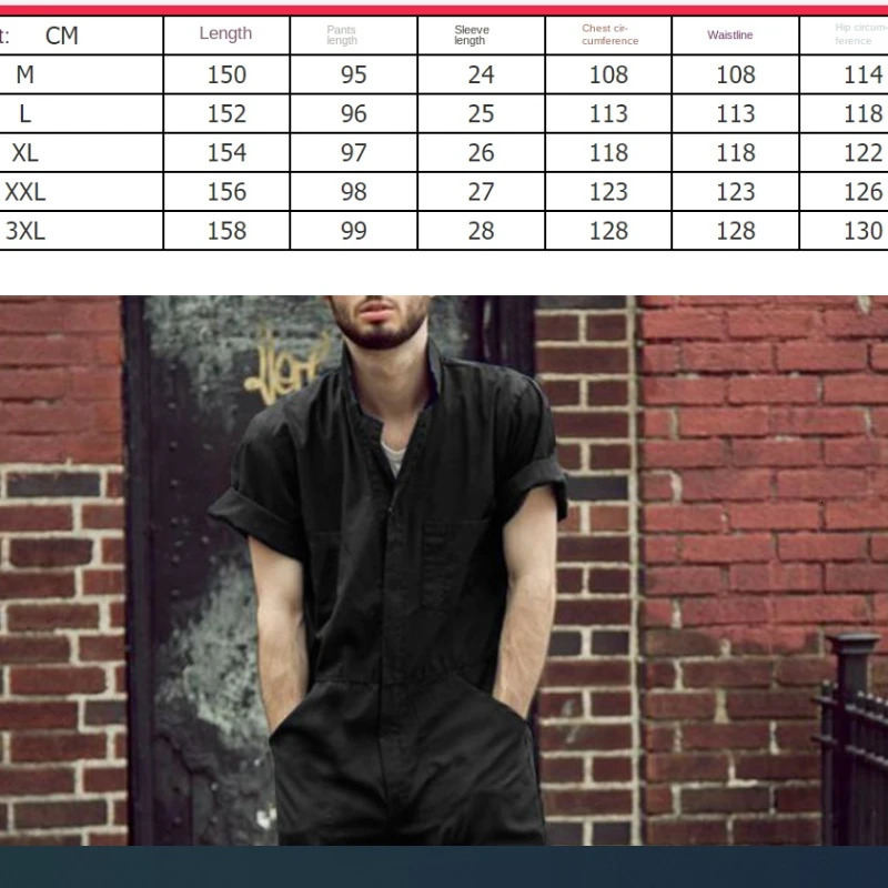 Cross border mens multi pocket n covers European and American lapel loose solid color casual jumpsuit 250326