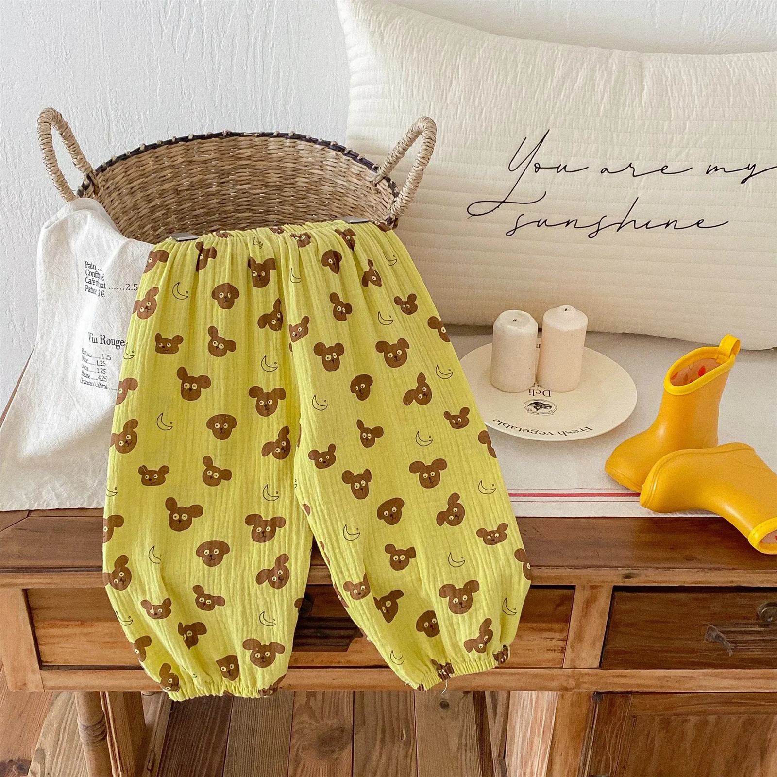 Mosquito resistant Pants Cartoon Full Print Cute Thin Trouser Summer Wear Childrens Boys Fashion Edition 250325