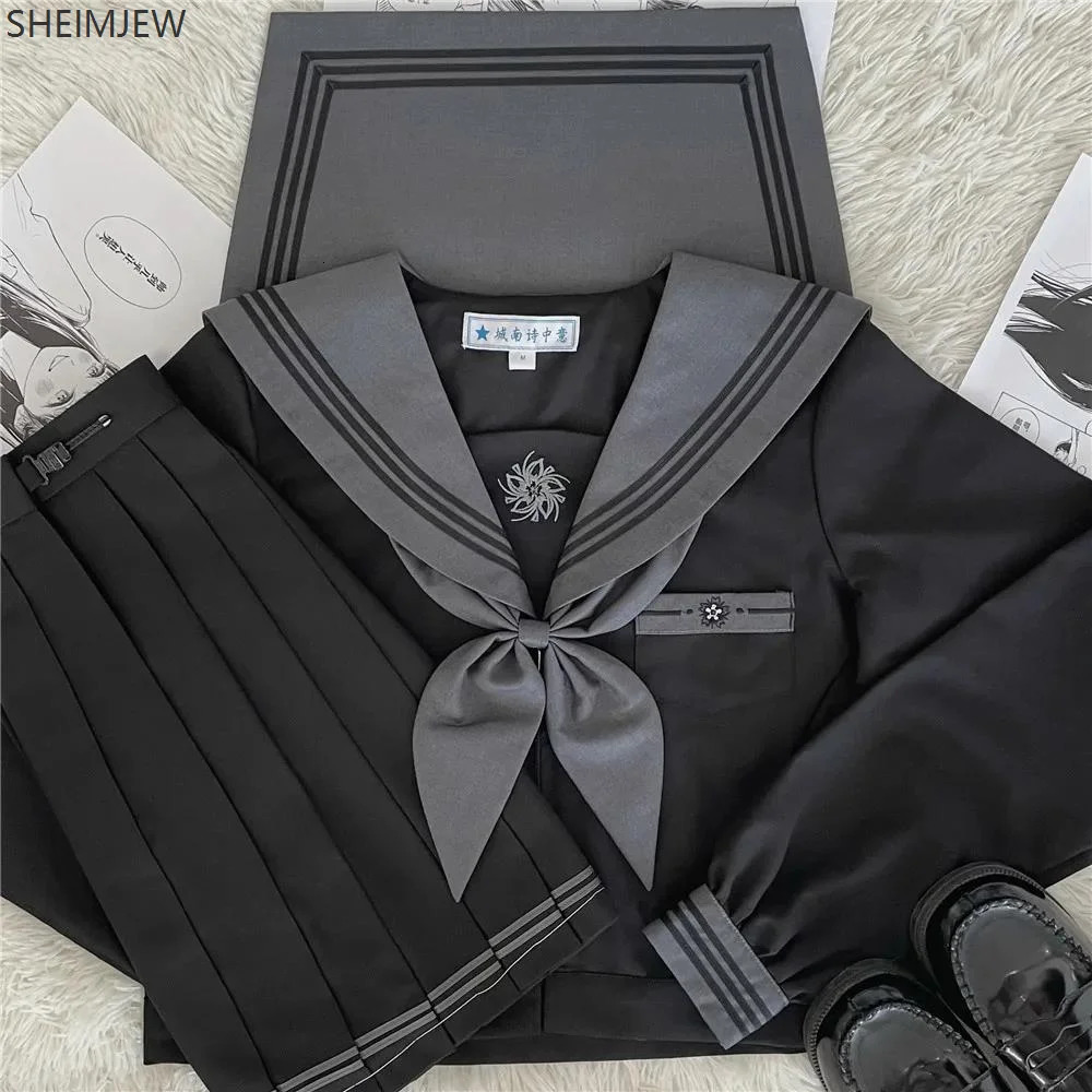 Japanese Sailor Set Cute Girl Jk Uniform Dark Bad Mid Autumn and Winter College Style High School Student 250326