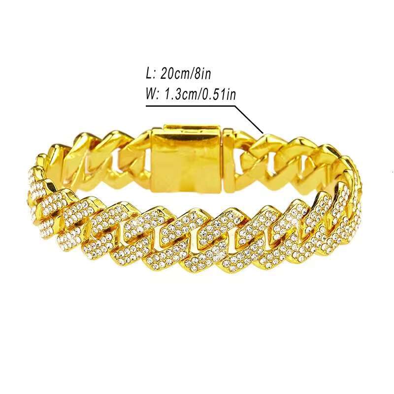 Wholesale 12MM Fashion Iced Heavy Diamond Cuban Necklace 18K Gold Man Women Moissanite Miami Cuban Link Chain Necklace