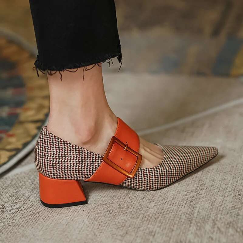 Mary Jane Woman Fashion 2022 Spring Brand Design Pumps High Femme Pointed Toe Party Ladies Shoes Heels Women