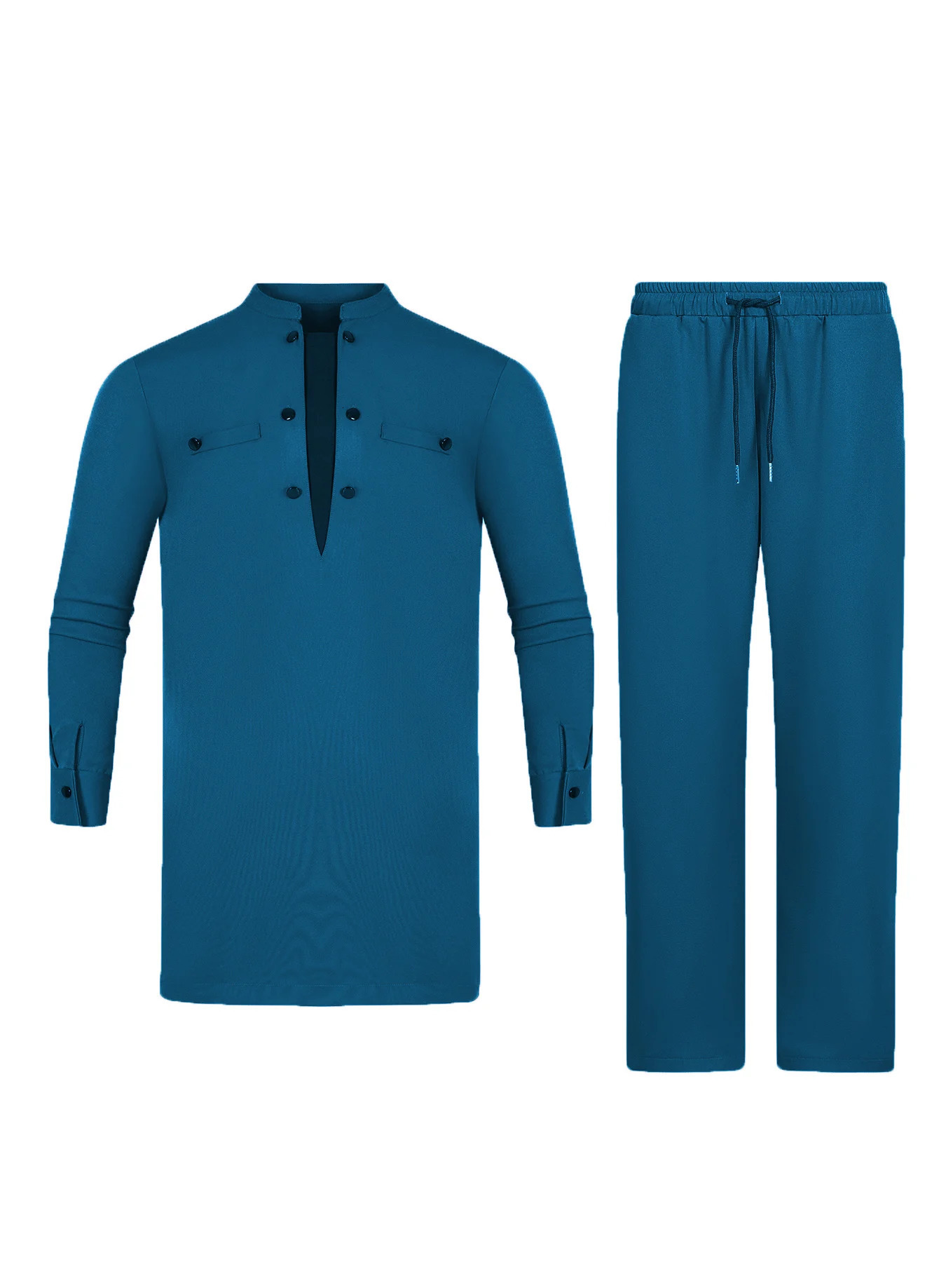 Mens traditional African clothing trend set with buttons fully printed 2 clothes 250326