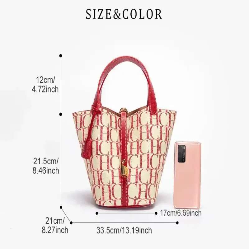 CH Handbag PVC Jacquard Texture Large Capacity Commuter Travel Crossbody Brand Women's Shoulder Bag Fashion