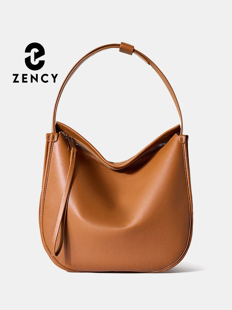 Zency Womens Brown Messenger Bag Soft Leather Fashion Girls Handbag y ner Shoulder Large Capacity Tramp 250326