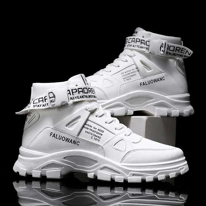 Trendy Men's Short Boots Autumn Winter Fashionable Lightweight Comfortable Anti Slip Flat Basketball Sports Casual Shoes