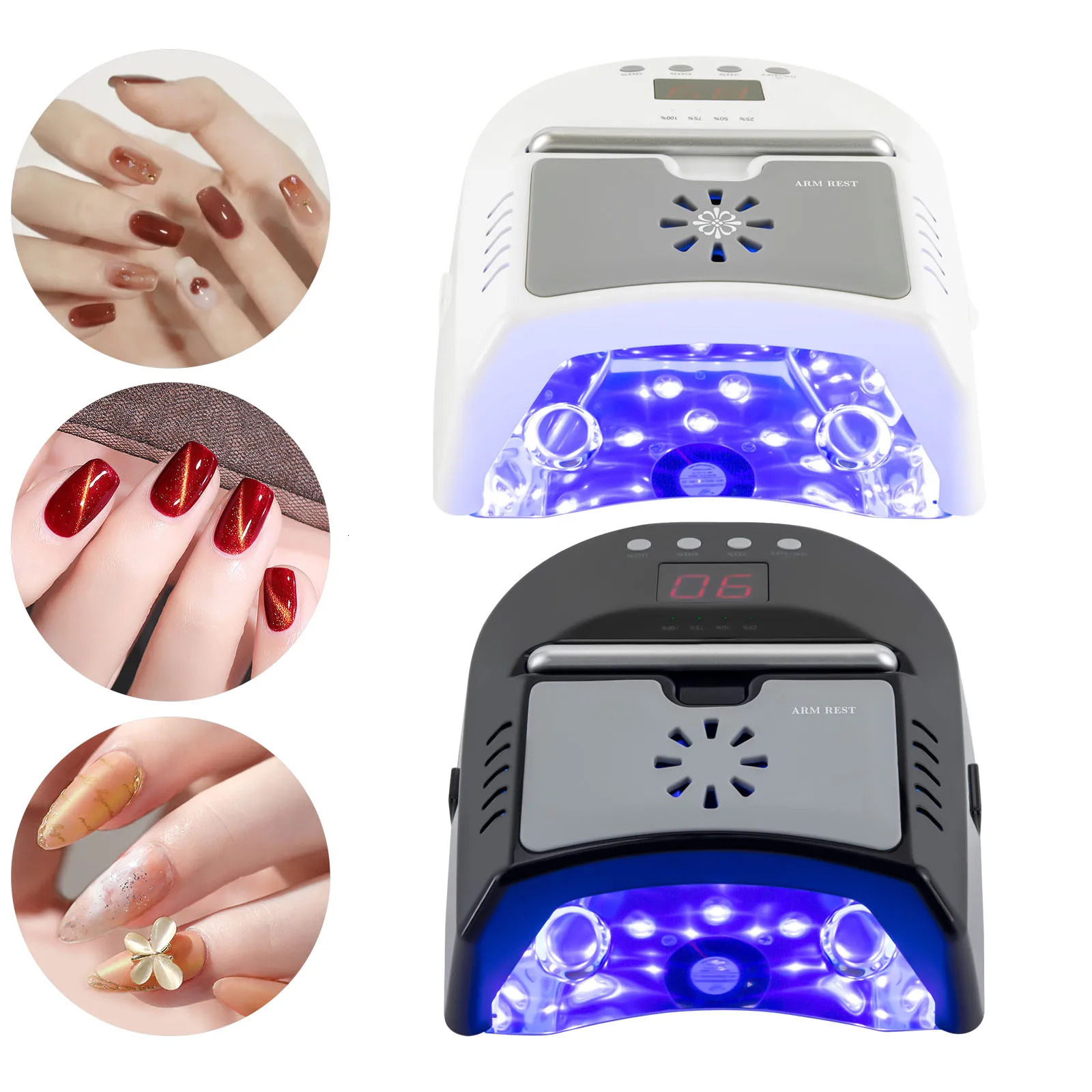 Nail dryer professional rechargeable 72W 24 bead UVLED gel nail lamp with fan detachable bottom 3 timer intelligent sensor 250325