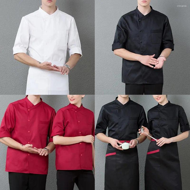 Men's Jackets Women 3/4 Sleeve Chef Coat Work Clothes Kitchen Jacket M