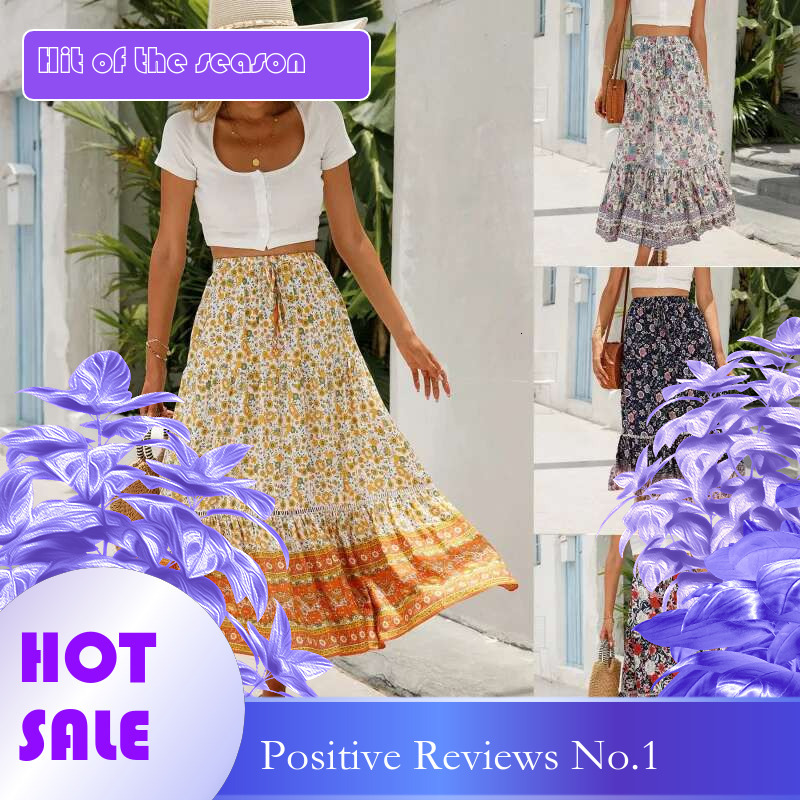 Dongdumaoyi Nieuwe Collectie Rayon Beach Resort Rok Voor Dames Casual En Modieuze Midi Vakantie Aan Zee B