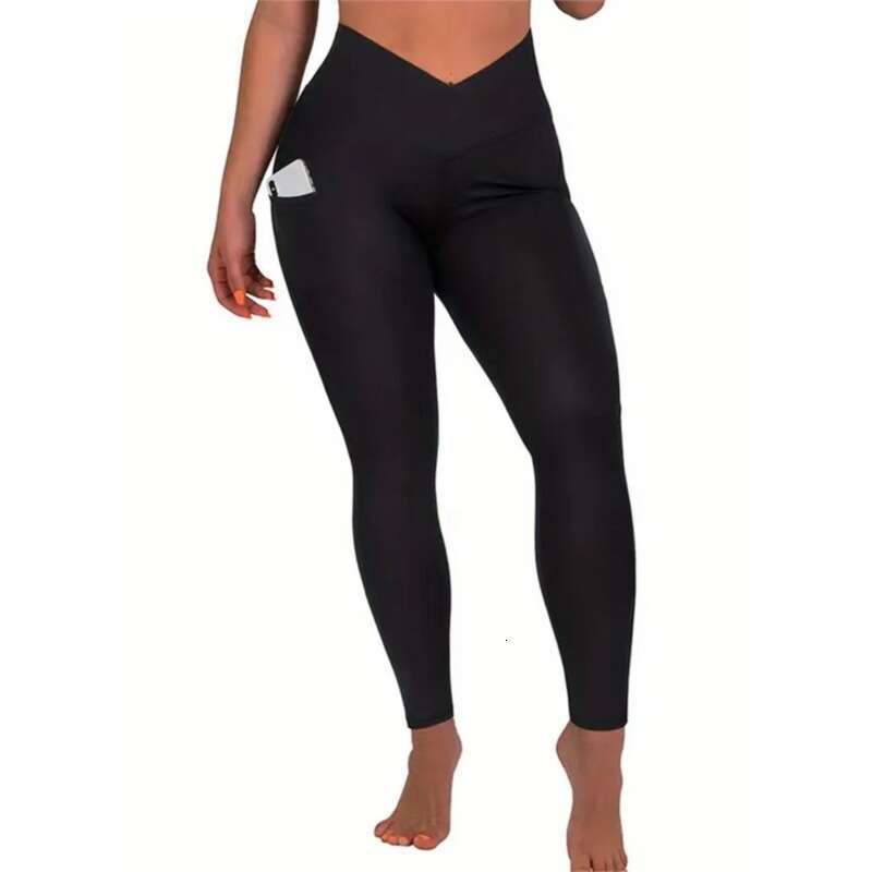 Women Yoga Pants Spring Cross Slanted Pocket Women S Sports Fitness Running Slimming Hip Lifting Yoga Leggings Xy