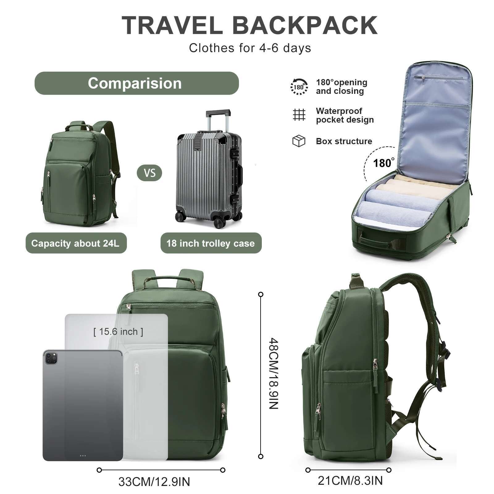 Large Capacity Travel Business Laptop Backpack For Men And Women Waterproond Fit For15.6-Inch Laptops Schoolbags