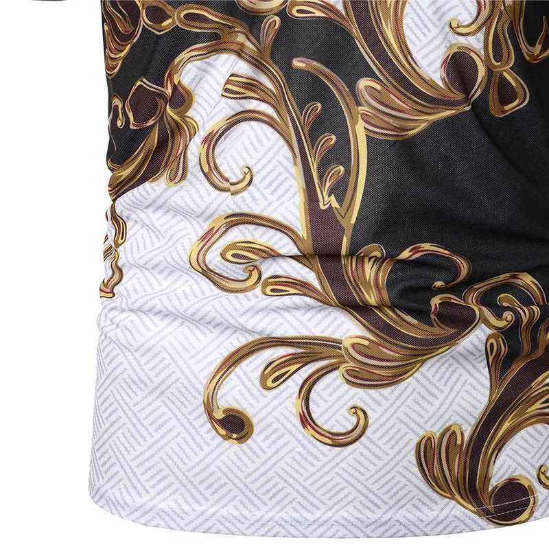 Mens summer fashion casual 3D printed polo shirt collar casual setXJ250326