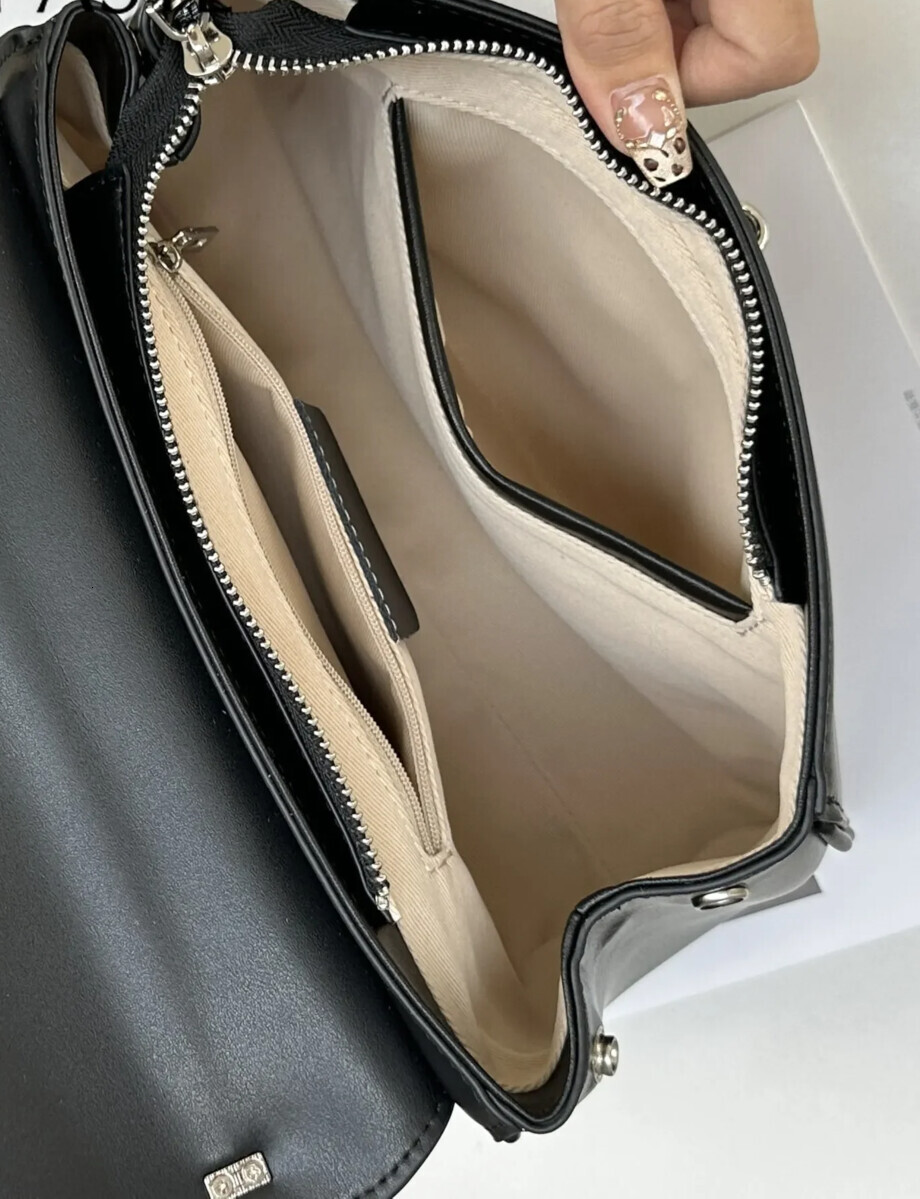 Simple Glossy Cowhide Leather Women Crossbody Black Commuting Versatile Handbag Long High-Quality Single Shoulder Armpit Bag