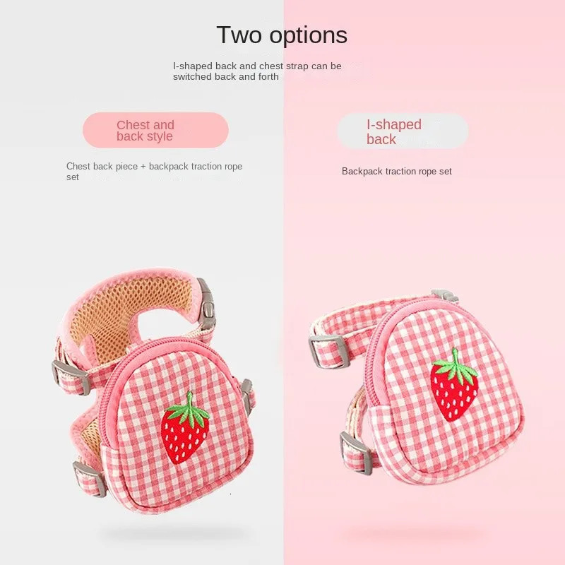 Cat Harness with Backpack Prevent Break Free Breathable Chest Strap Pet Traction Rope Set Teddy Mini Dog Walking Pet Supplies 250326