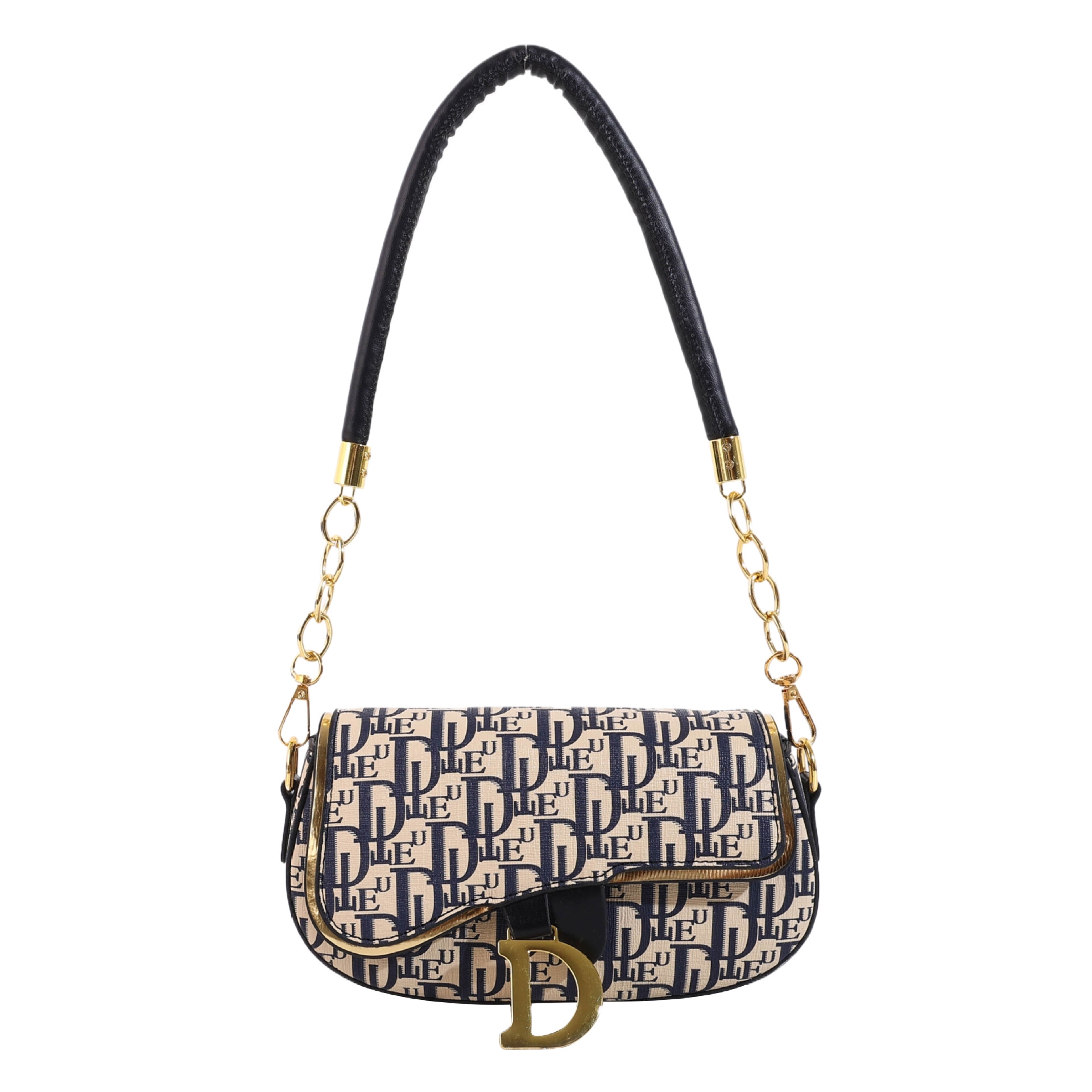 design 2025 new Women's crossbody saddle style in Europe America with chain color-blocking popular versatile single-shoulder and underarm ladies 