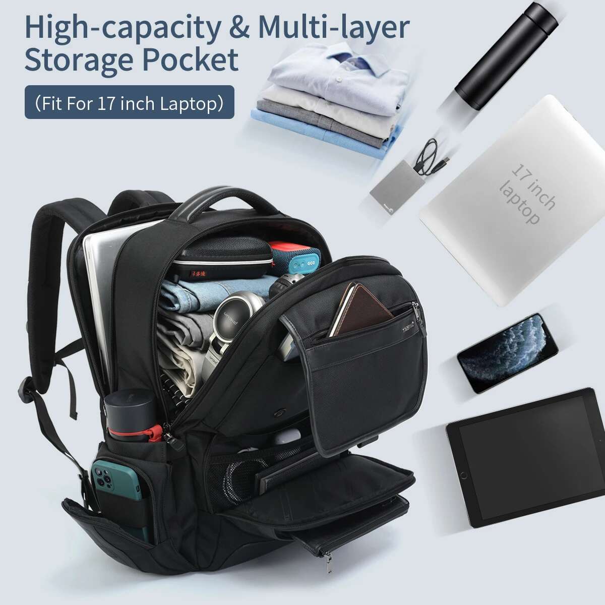 Lifetime Warranty 14-15.6-17Inch Laptop Men Travel Backpacks Bag For College Business Male Backpack
