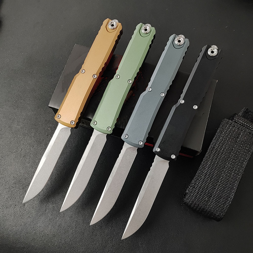 High End UTZBP Tactical Knife D2 Stone Wash Blade CNC Aviation Aluminum Handle Outdoor Camping Hiking EDC Pocket Knives with Nylon Sheath