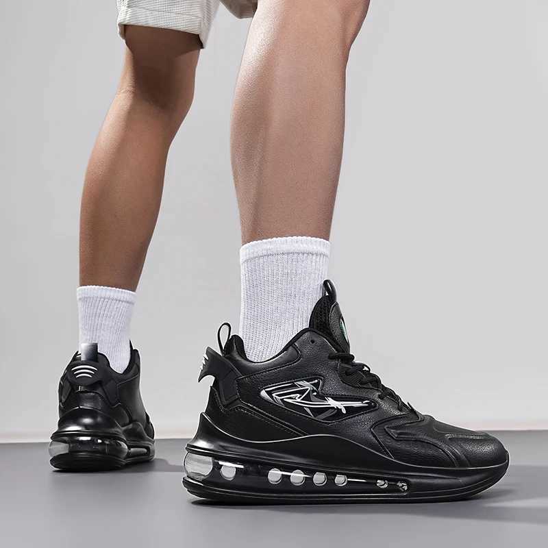 Big Size 39-48 High Top Men Tennis Sports Shoes Leather Fl Air Cushioning Running Sneakers Walking Trainers Tenis Mascino Z250411